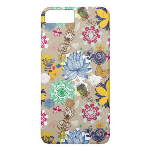 Floral patroon in retro-stijl 3 iPhone 8/7 plus hoesje