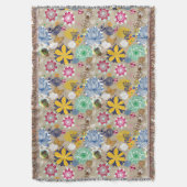 Floral patroon in retro-stijl 3 deken (Voorkant Verticaal)