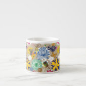 Floral patroon in retro-stijl 3 espresso kop (Voorkant)