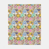 Floral patroon in retro-stijl 3 fleece deken (Voorkant)