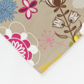 Floral patroon in retro-stijl 3 fleece deken (Hoek)