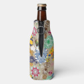 Floral patroon in retro-stijl 3 flesjeskoeler (Fles Achterkant)