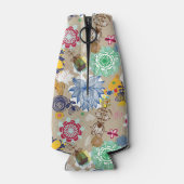 Floral patroon in retro-stijl 3 flesjeskoeler (Achterkant)