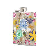 Floral patroon in retro-stijl 3 heupfles (Links)