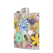 Floral patroon in retro-stijl 3 heupfles (Links)