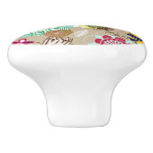 Floral patroon in retro-stijl 3 keramische knop (Zijkant)