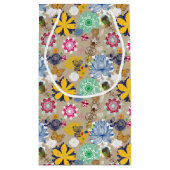 Floral patroon in retro-stijl 3 klein cadeauzakje (Achterkant)