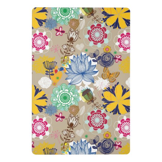 Floral patroon in retro-stijl 3 mini klembord (Achterkant)