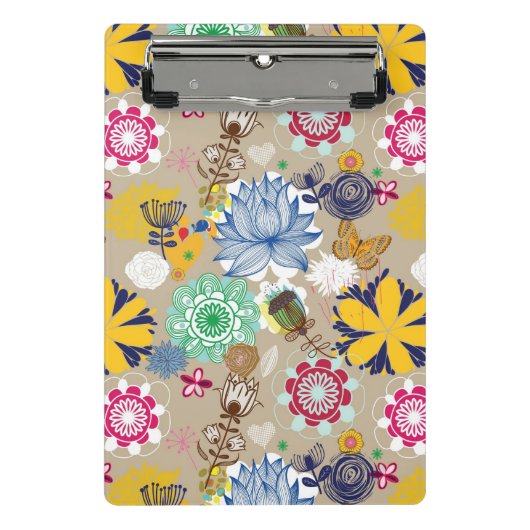 Floral patroon in retro-stijl 3 mini klembord (Voorkant)