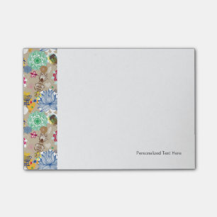 Floral patroon in retro-stijl 3 post-it® notes
