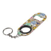 Floral patroon in retro-stijl 3 sleutelhanger flessenopener (Voorkant Gekanteld)