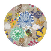 Floral patroon in retro-stijl 3 snijplank (Voorkant)