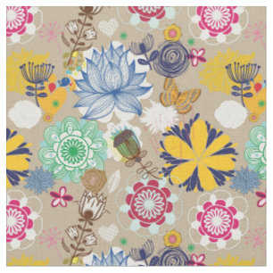Floral patroon in retro-stijl 3 stof