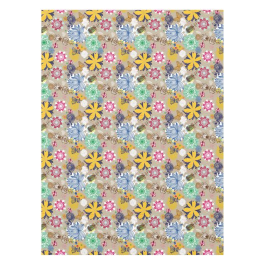 Floral patroon in retro-stijl 3 tafelkleed (Voorkant)