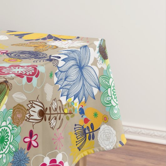 Floral patroon in retro-stijl 3 tafelkleed (Voorbeeld)