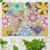 Floral patroon in retro-stijl 3 theedoek (Gevouwen)