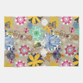 Floral patroon in retro-stijl 3 theedoek (Horizontaal)