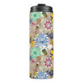 Floral patroon in retro-stijl 3 thermosbeker (Voorkant)