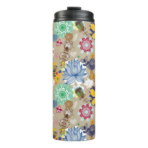 Floral patroon in retro-stijl 3 thermosbeker