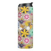 Floral patroon in retro-stijl 3 thermosbeker (Gedraaid links)