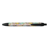 Floral patroon in retro-stijl 3 zwarte inkt pen (Achterkant)