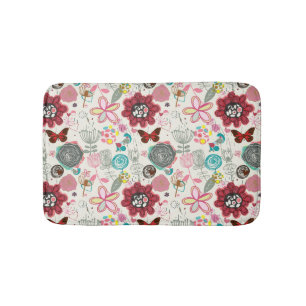 Floral patroon in retro-stijl 5 badmat