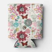 Floral patroon in retro-stijl 5 blikjeskoeler (Voorkant)