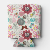 Floral patroon in retro-stijl 5 blikjeskoeler (Achterkant)