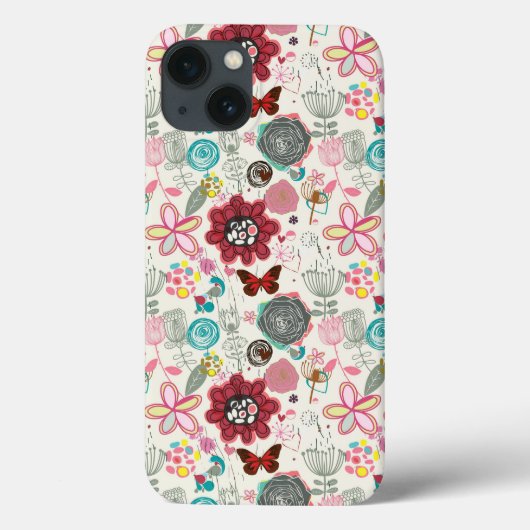 Floral patroon in retro-stijl 5 Case-Mate iPhone case (Achterkant)