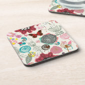 Floral patroon in retro-stijl 5 drankjes onderzetter (Linkerzijde)