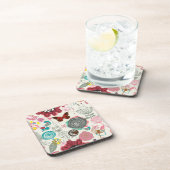 Floral patroon in retro-stijl 5 drankjes onderzetter (Rechterzijde)