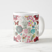 Floral patroon in retro-stijl 5 grote koffiekop (Voorkant rechts)