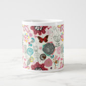 Floral patroon in retro-stijl 5 grote koffiekop (Voorkant)
