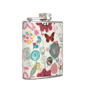 Floral patroon in retro-stijl 5 heupfles (Rechts)