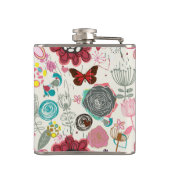 Floral patroon in retro-stijl 5 heupfles (Achterkant)