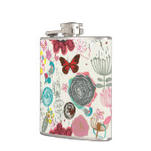 Floral patroon in retro-stijl 5 heupfles (Links)