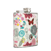 Floral patroon in retro-stijl 5 heupfles (Rechts)