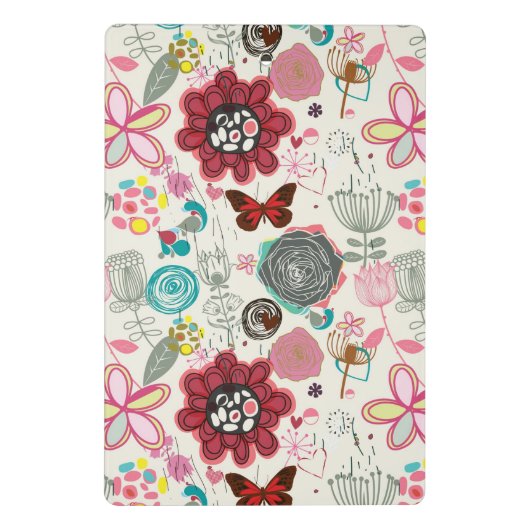 Floral patroon in retro-stijl 5 mini klembord (Achterkant)