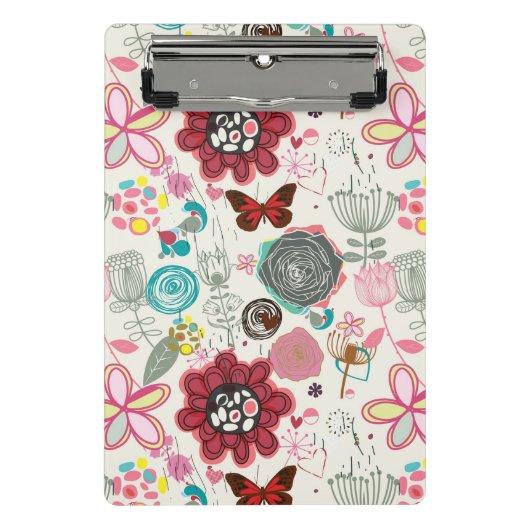 Floral patroon in retro-stijl 5 mini klembord (Voorkant)