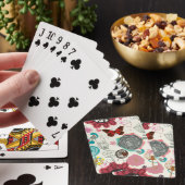 Floral patroon in retro-stijl 5 pokerkaarten (Insitu)