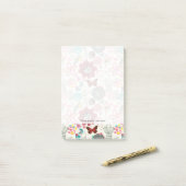 Floral patroon in retro-stijl 5 post-it® notes (Op bureau)