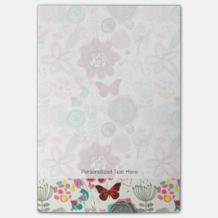 Floral patroon in retro-stijl 5 post-it® notes