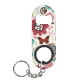 Floral patroon in retro-stijl 5 sleutelhanger flessenopener (Voorkant)