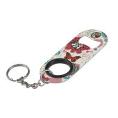 Floral patroon in retro-stijl 5 sleutelhanger flessenopener (Voorkant Gekanteld)