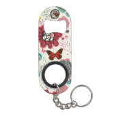 Floral patroon in retro-stijl 5 sleutelhanger flessenopener (Achterkant)
