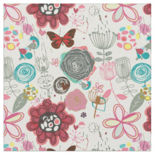 Floral patroon in retro-stijl 5 stof