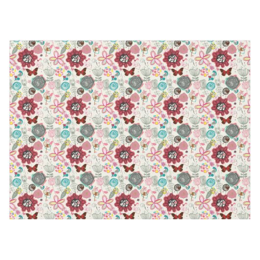 Floral patroon in retro-stijl 5 tafelkleed (Voorkant (Horizontaal))
