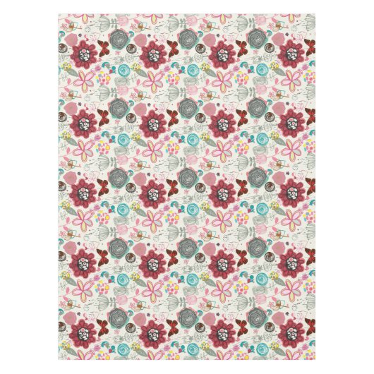 Floral patroon in retro-stijl 5 tafelkleed (Voorkant)