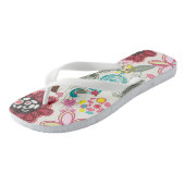 Floral patroon in retro-stijl 5 teenslippers (Schuin)