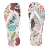 Floral patroon in retro-stijl 5 teenslippers (Voetbed)